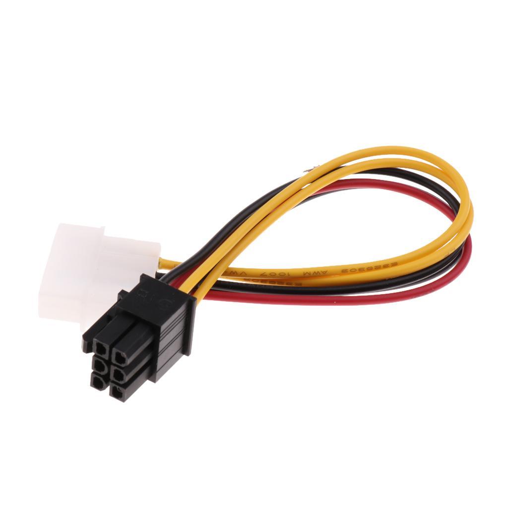 4-pin to 6-pin PCIE Y Splitter Sleeved Extension Power Cable Modding Cord