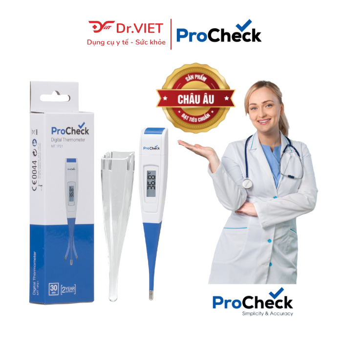 Nhiệt Kế Điện Tử Dạng Bút Procheck MT1P21 Chính Hãng. Dễ sử dụng, đo nhanh, chính xác, cho kết quả sau 30 giây. Thông báo bằng tiếng bíp, có cảnh báo sốt.