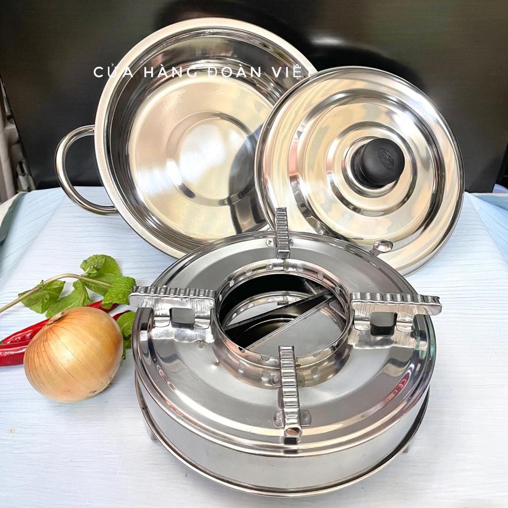 Bộ NỒI LẨU + BẾP CỒN Tiện Lợi. Chất liệu INOX DÀY, dùng chuyên nghiệp cho quán ăn - nhà hàng , tiện ích cho gia đình