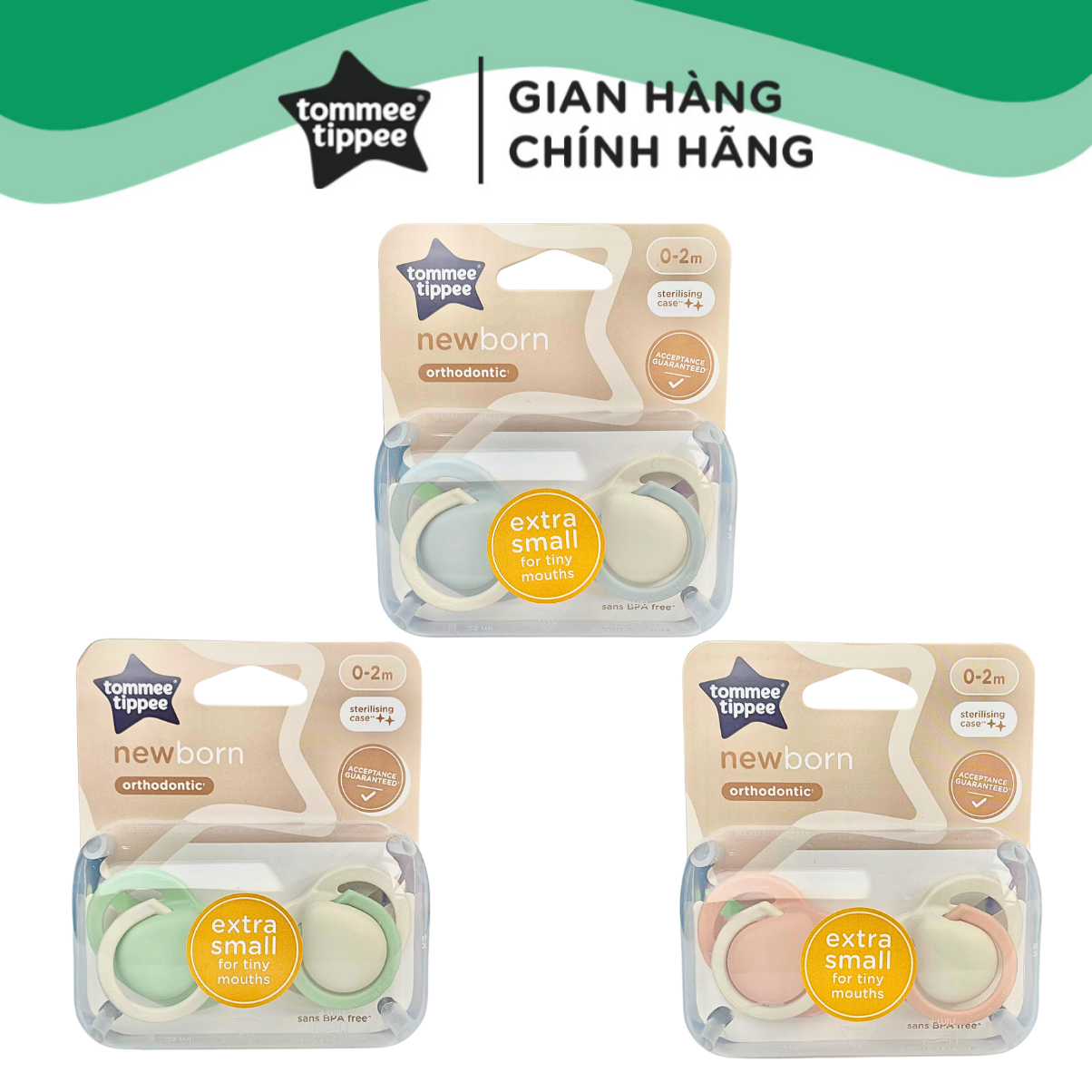 Ty Ngậm Sơ Sinh Newborn Cho Bé Tommee Tippee 0-2 Tháng (Vỉ Đôi)