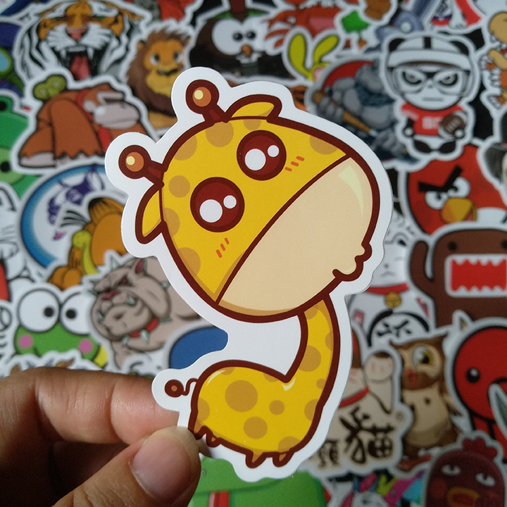 Bộ Sticker dán cao cấp chủ đề ANIMAL HOẠT HÌNH - Dùng dán Xe, dán mũ bảo hiểm, dán Laptop