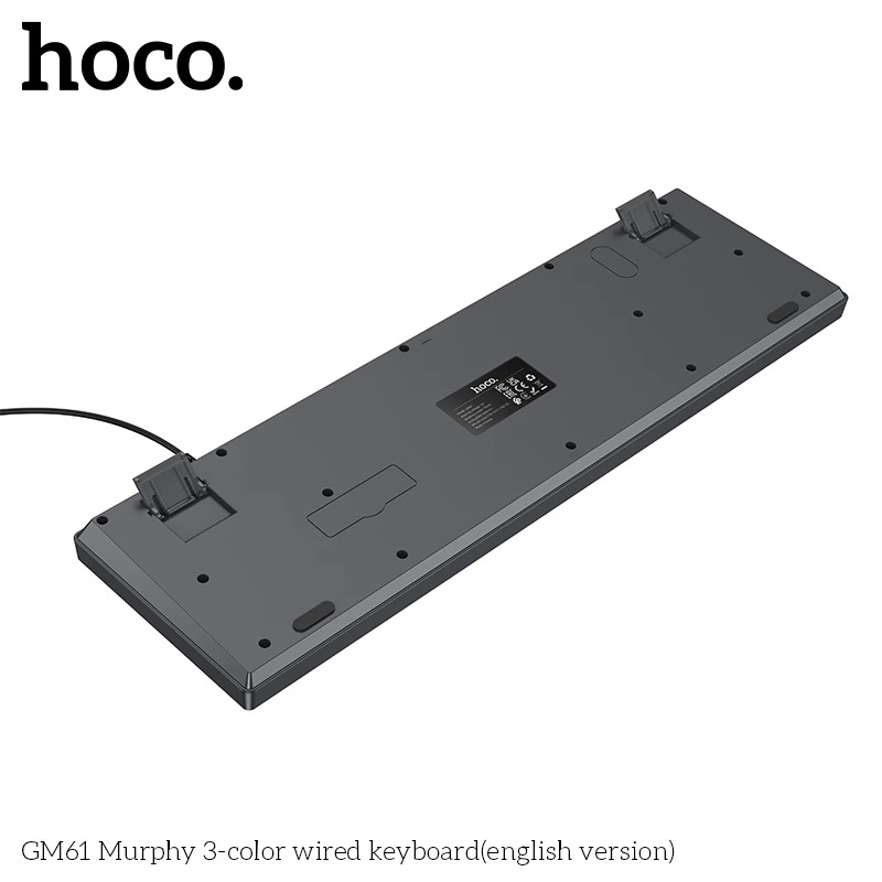 Bàn Phím Có Dây 3 Màu HOCO GM61 Phiên Bản Tiếng Anh, Thiết Kế Công Thái Học, Làm Văn Phòng Chơi Game, Với 104 Phím Nút Nhiều Màu Sắc - Hàng Chính Hãng