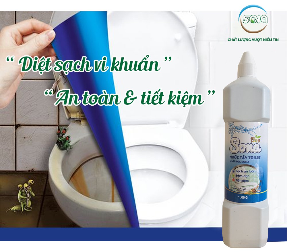 Nước Tẩy bồn cầu toilet sinh học SONA 1kg hương quế