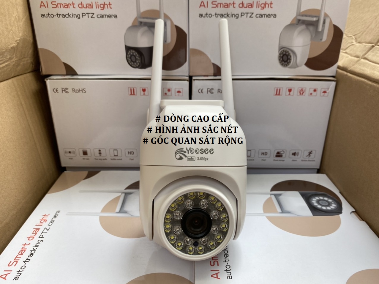 Camera IP Yoosee Ngoài Trời PTZ MINI Xoay 360° FULLHD 2.0 Mpx  (1920x1080) Siêu Nét  - Hàng nhập khẩu