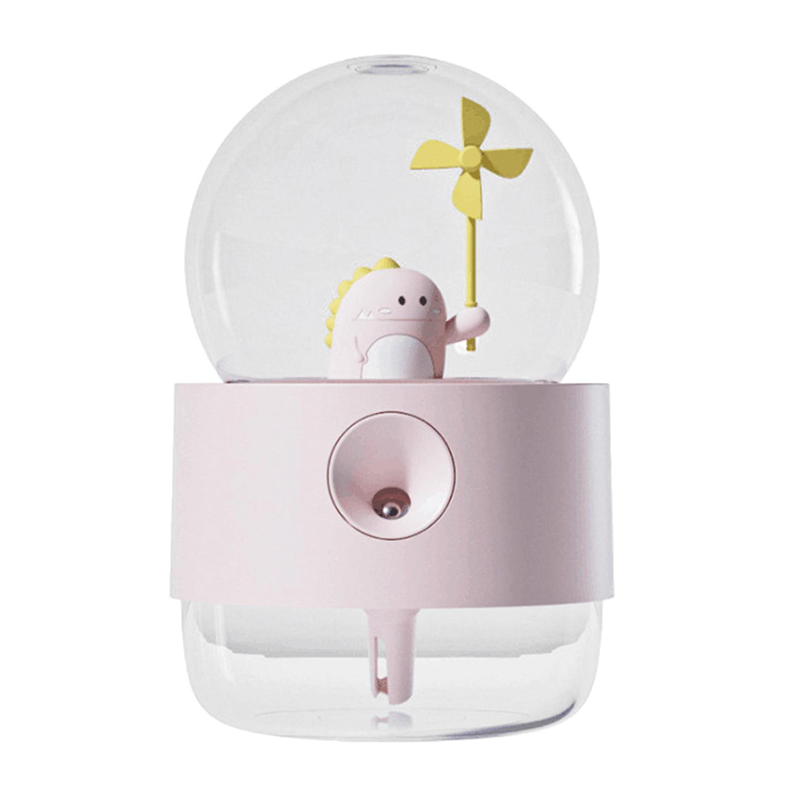 Desktop Humidifiers, 300ml Small Air Humidifier, Rotating Crystal Ball Mini Humidifiers, Cool Mist Sprayer with Night Light for Home,Office, Plants