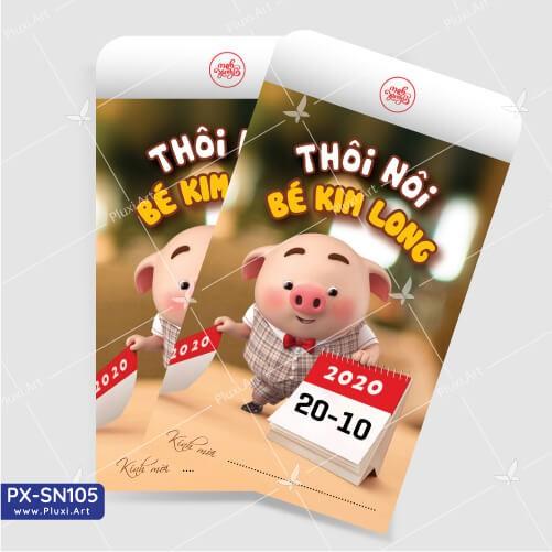 Thiệp thôi nôi – sinh nhật theo yêu cầu Pluxi