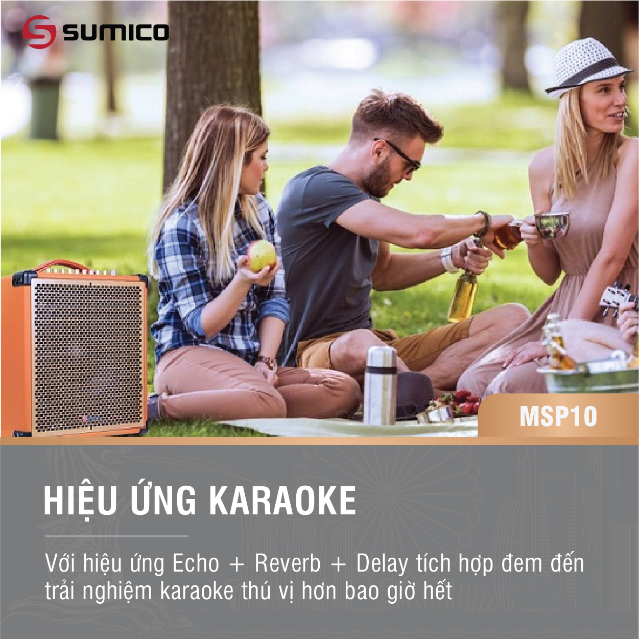 Loa Karaoke Di Dộng Sumico MSP10A - Hàng Chính Hãng