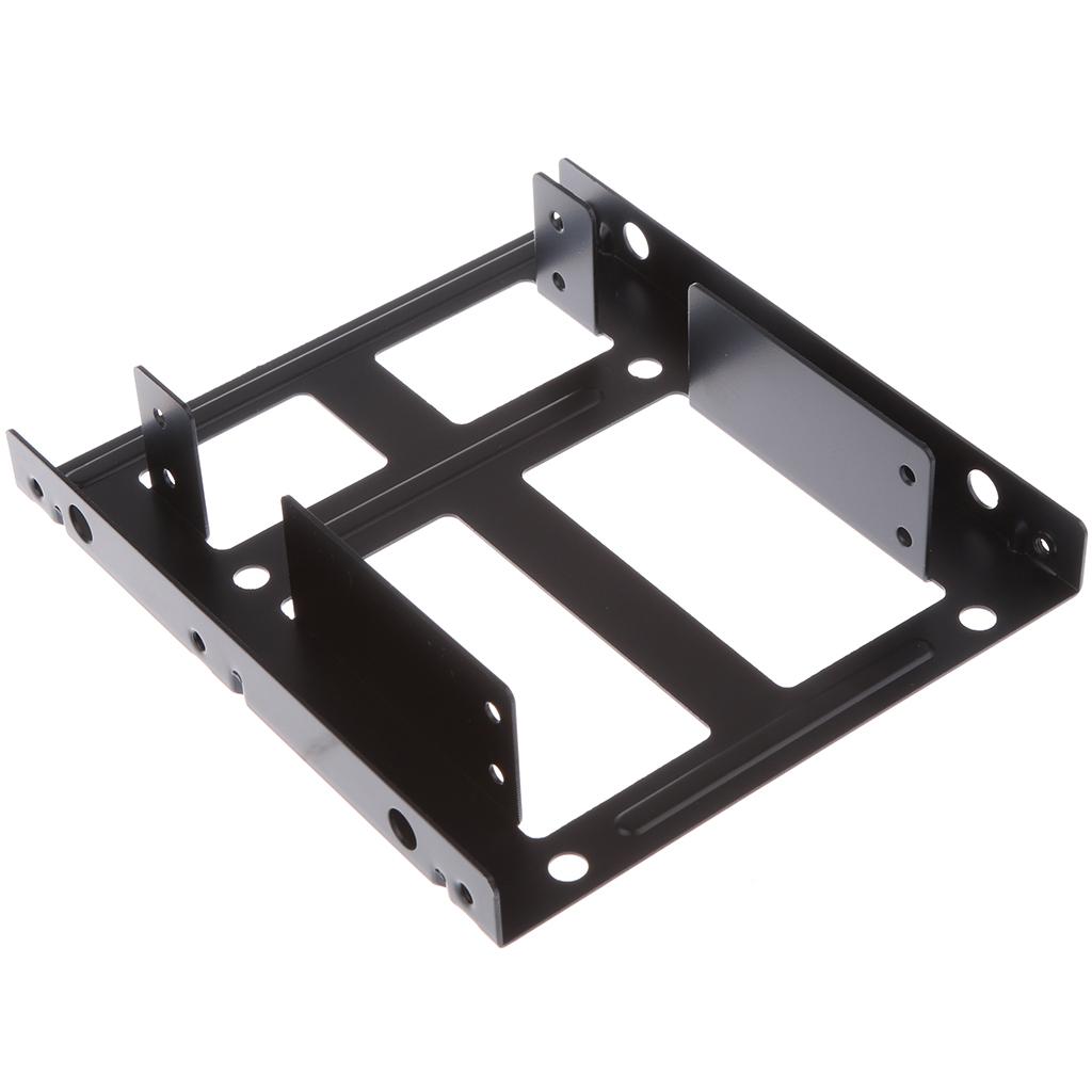 Dual 2.5'' to 3.5 Mounting Adapter Bracket Dual SSD Dock Holder Tray Metal