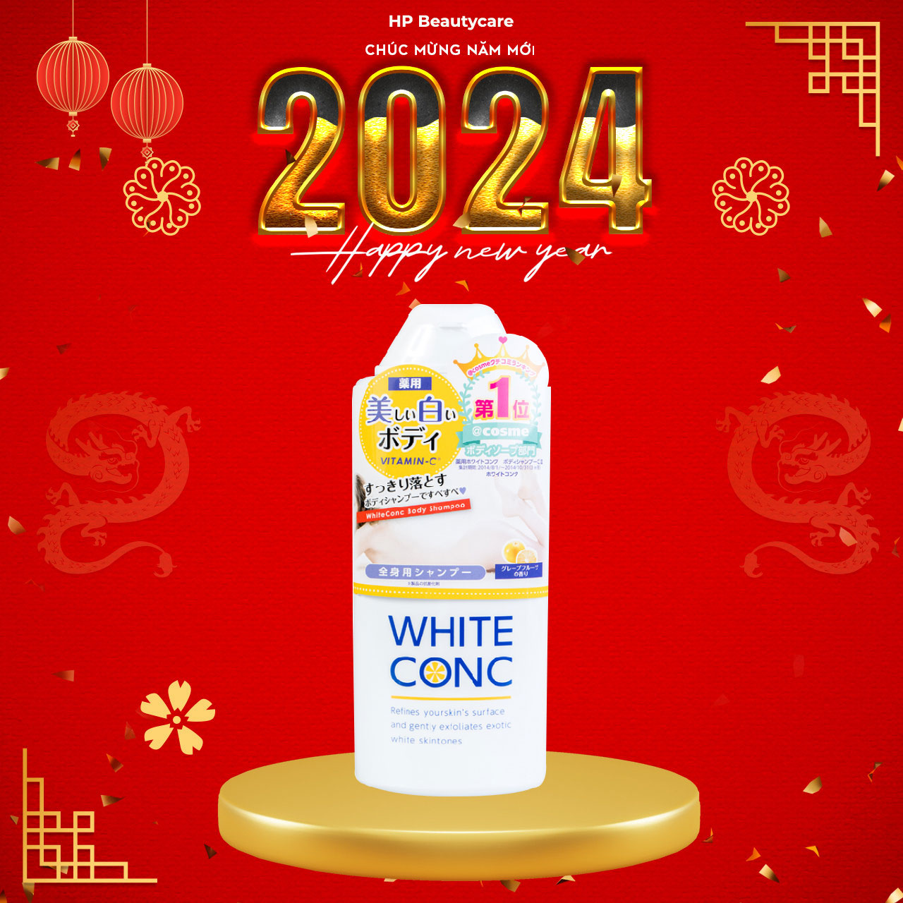 Sữa Tắm Dưỡng Trắng Da Toàn Thân White Conc Body Shampoo C II 360ml (Combo 360ml Và Set 24ml)