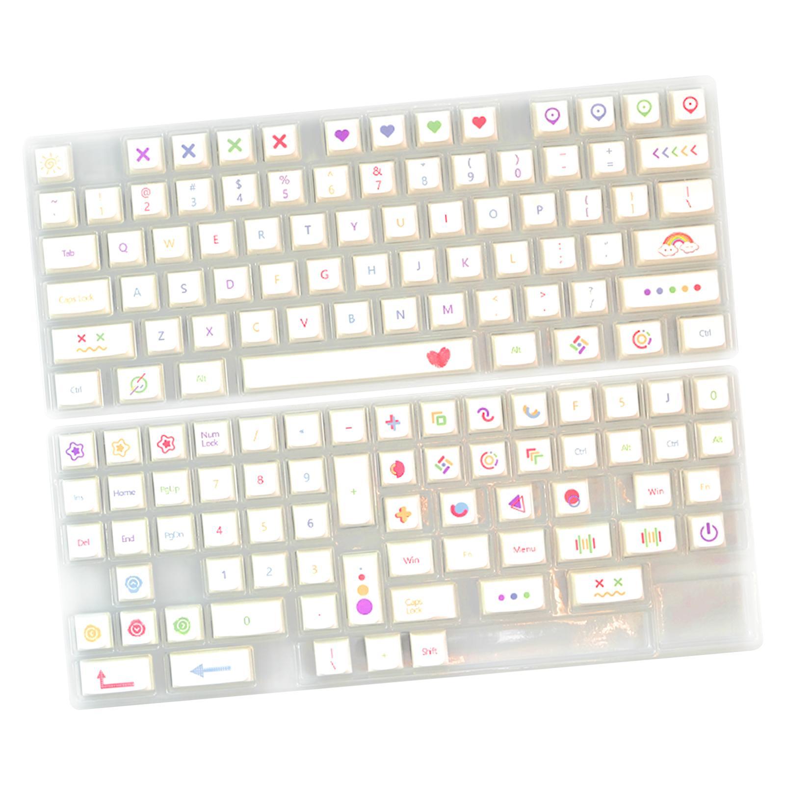 Universal 140 Keys PBT Keycaps Cute Pattern Dye Sub for MX Switch Gaming