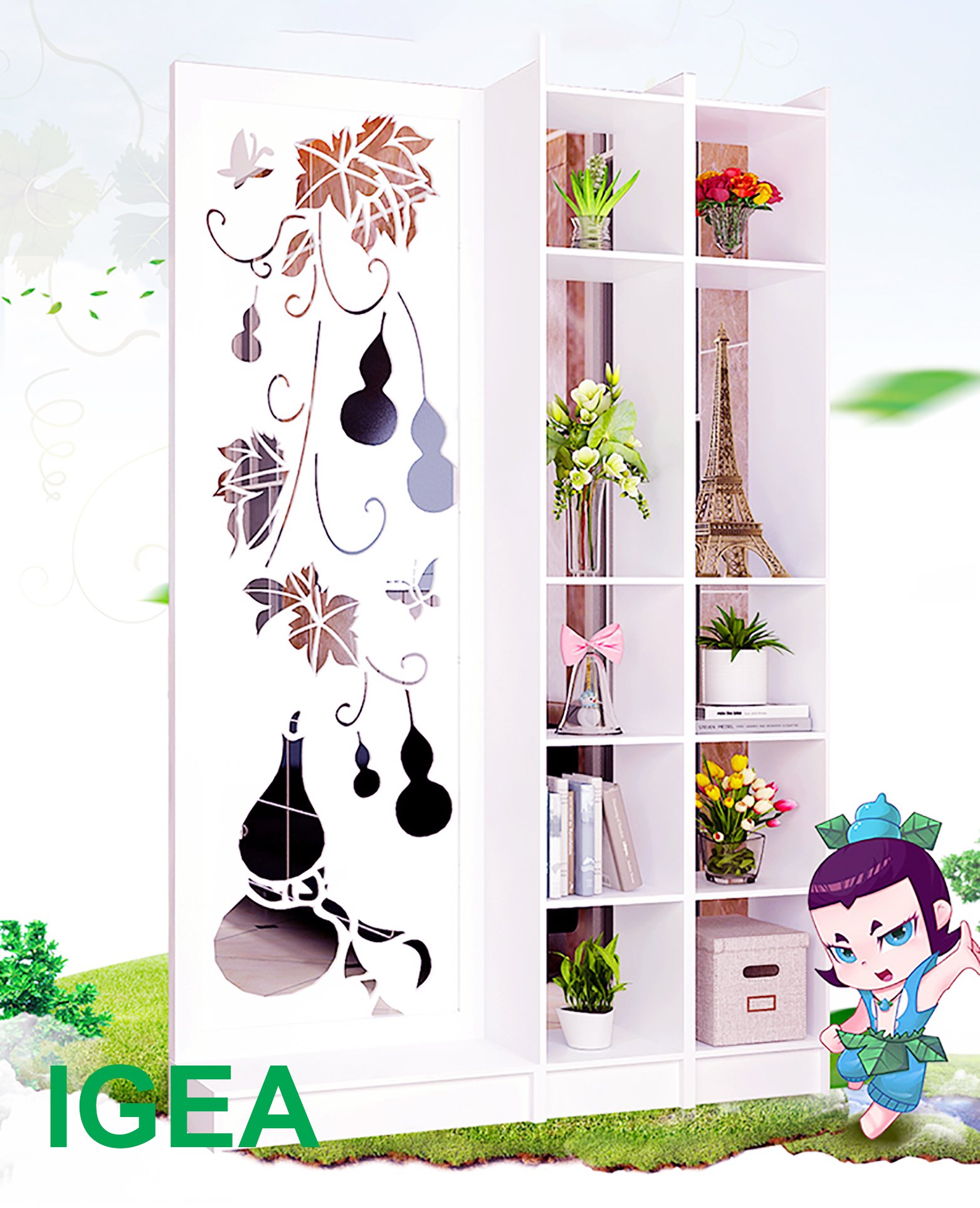 Vách ngăn hồ lô liền 1 kệ