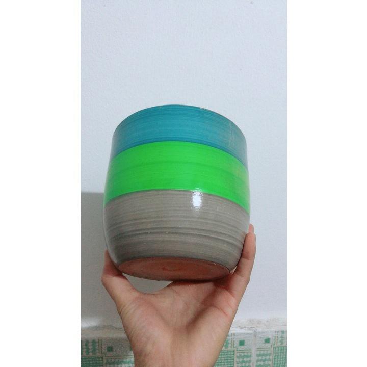 Chậu Sứ Trồng Cây cao 13cm đường kính 15cm
