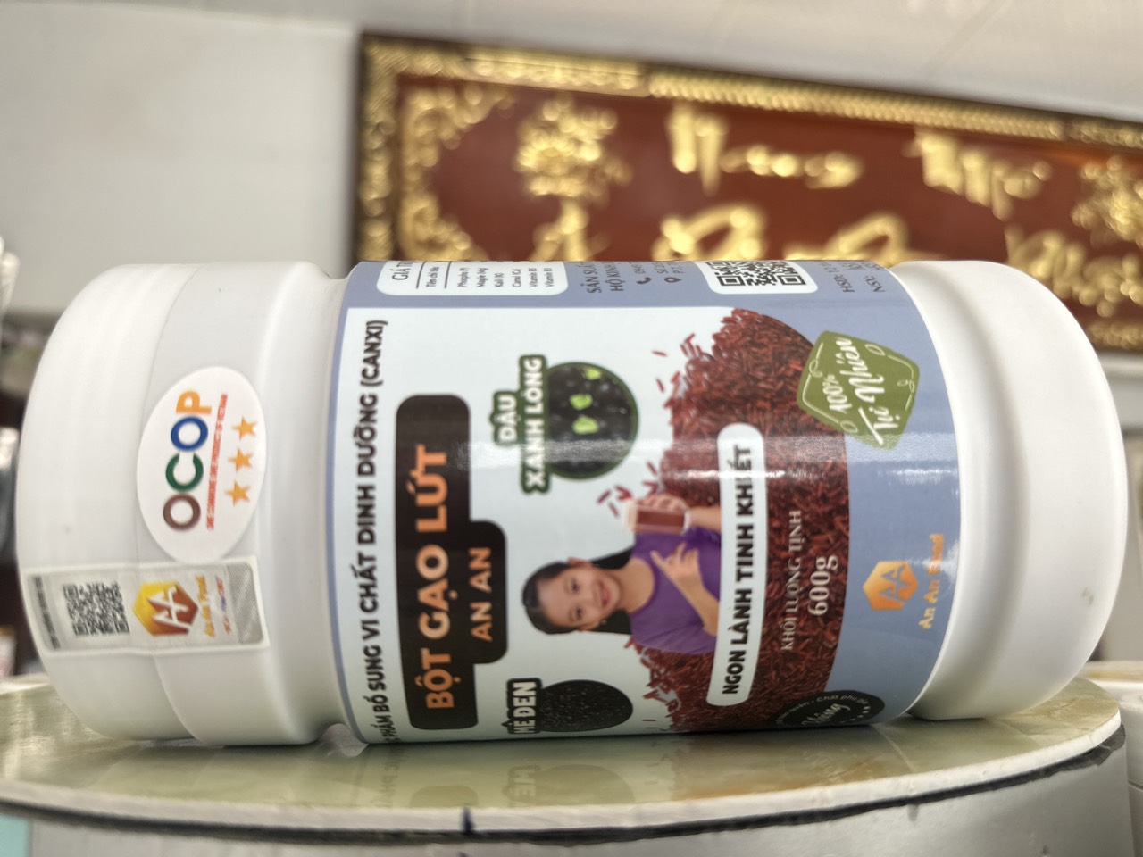 BỘT GẠO LỨT, ĐẬU ĐEN XANH LÒNG, MÈ ĐEN 600g lượng đường thấp hữu cơ tụ nhiên