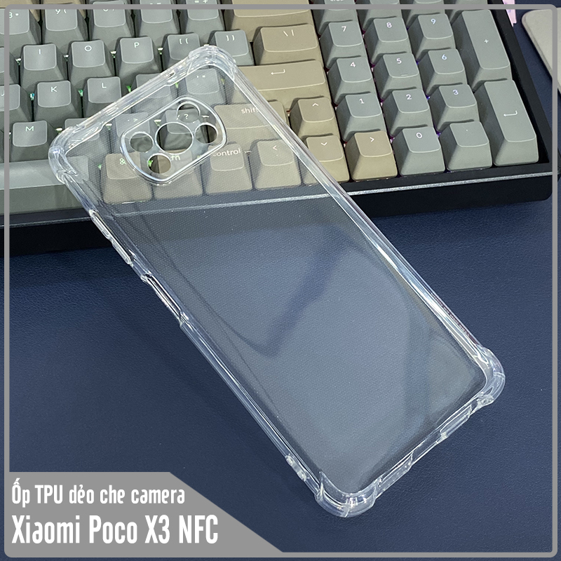 Ốp lưng cho Xiaomi Poco X3 NFC nhựa dẻo TPU trong che camera