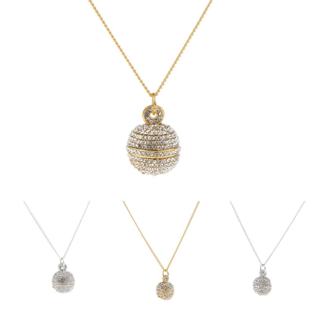 Rhinestone Bell Ball  Pendant Chain Necklace  Fashion