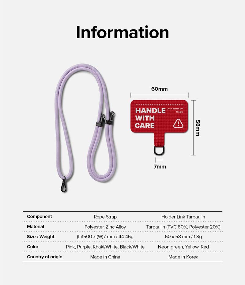 Dây đeo điện thoại RINGKE Holder Link Strap | Tarpaulin - Hàng Chính Hãng