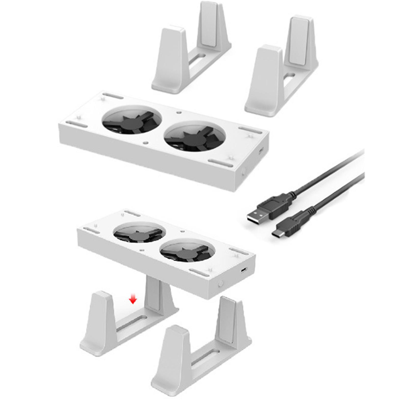 Vertical Stand for Xbox Series X with Cooling Fan, Charging Station Dock for Xbox Series X Controller, White Cooling Fan