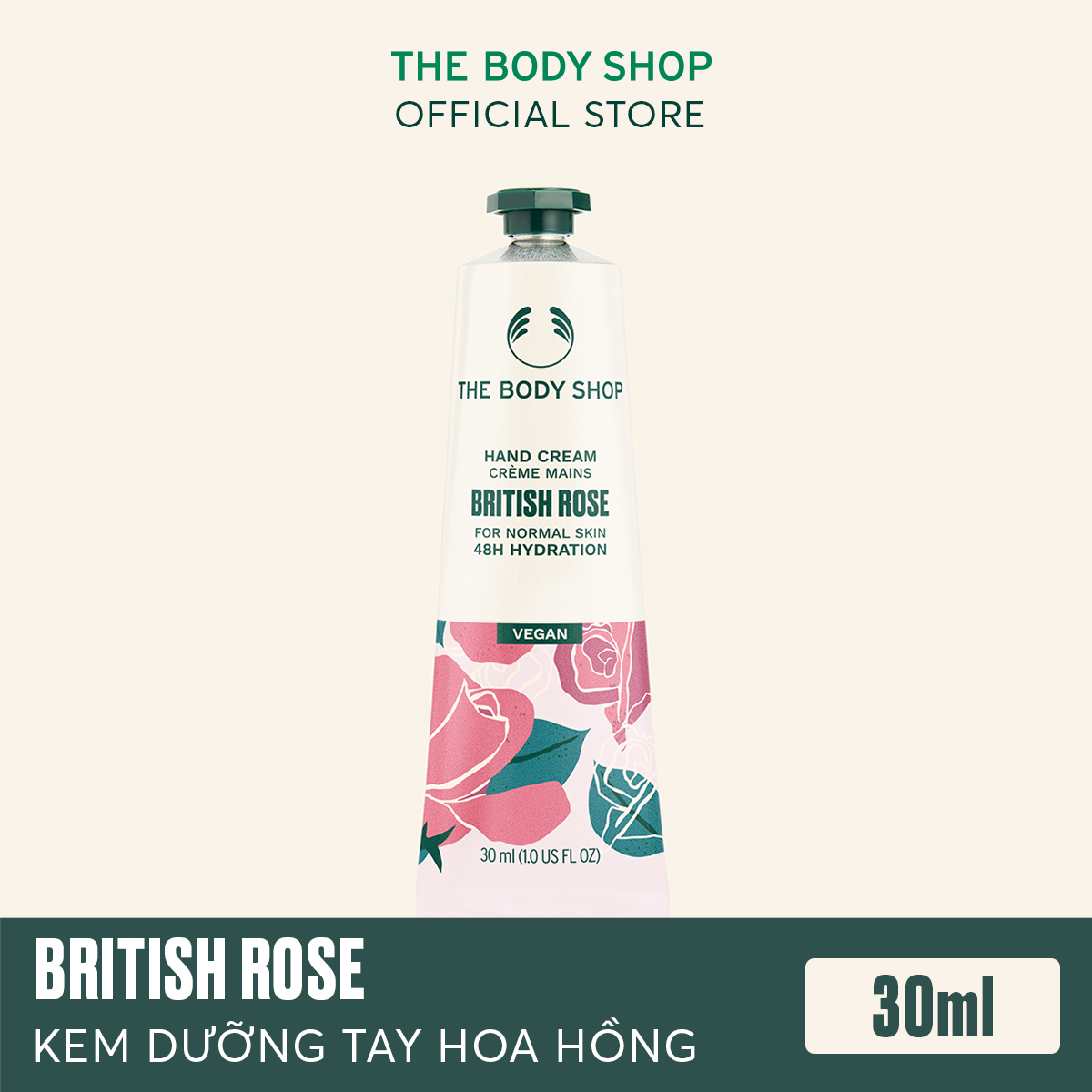 Kem Dưỡng Da Tay The Body Shop British Rose (30ml)