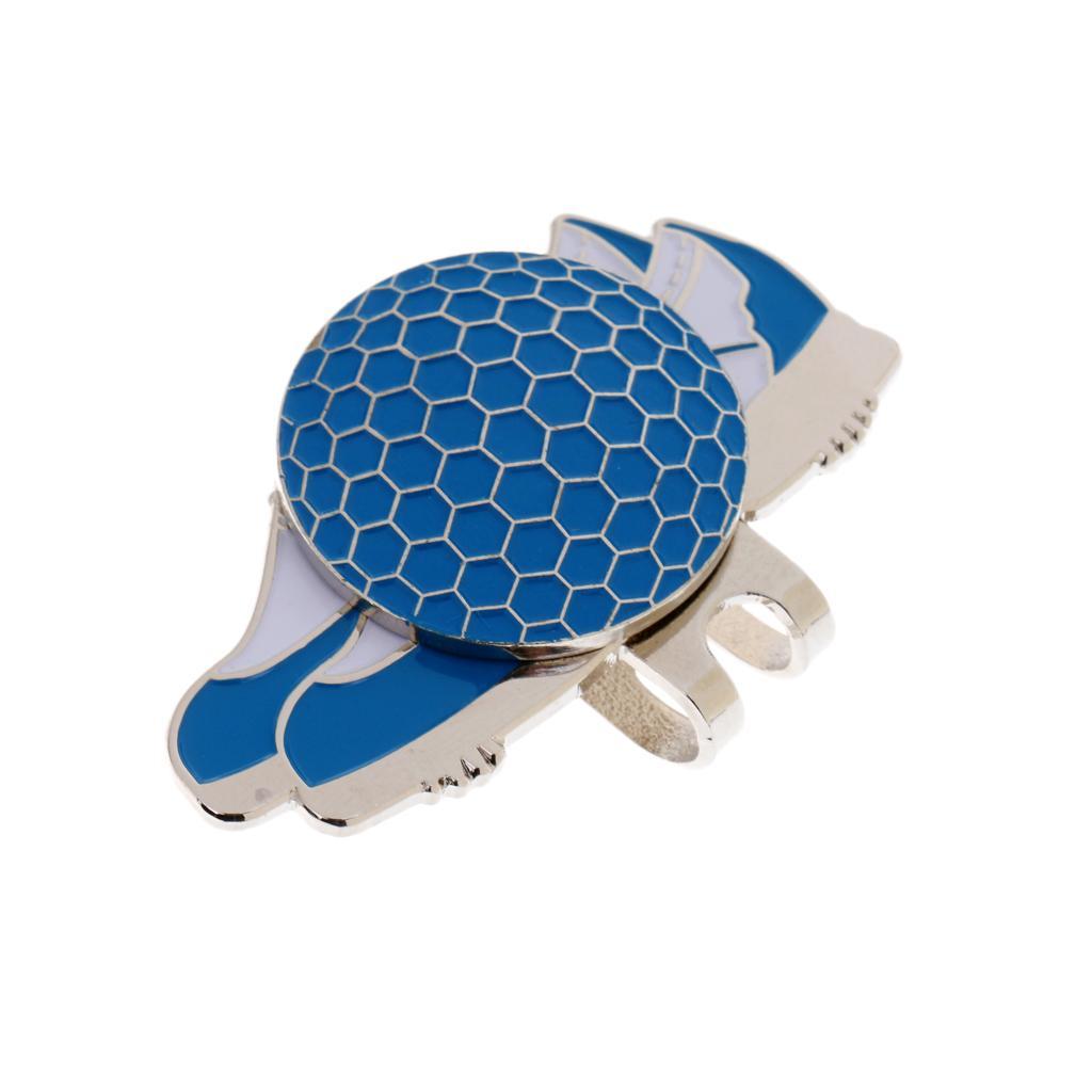 2-6pack Funny Shoe Stainless Steel Golf Hat Clip with Magnetic Ball Marker Blue