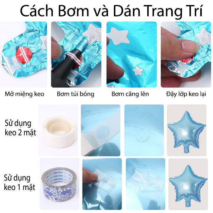 Sét bong bóng trang trí sinh nhật happy birthday công chúa bạch tuyết - Bộ trang trí sinh nhật thôi nôi, đầy tháng cho bé