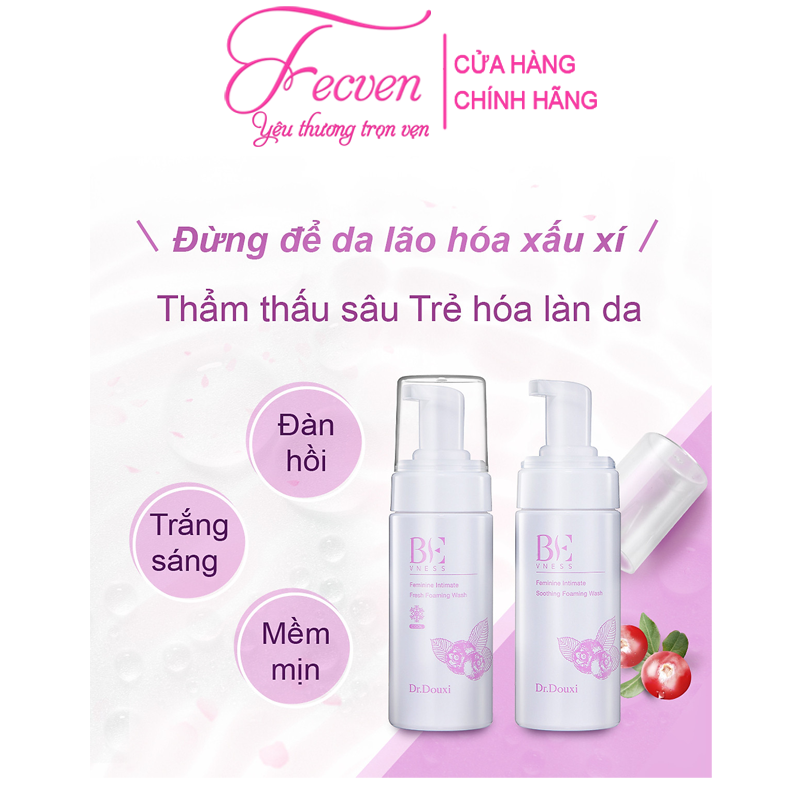 Bộ 2 Chăm Sóc Vùng Kín Dr.Douxi Sạch Sẽ Hồng Khít - Dung Dịch Vệ Sinh + Gel Dưỡng Trắng Hồng Se Khít, FECVEN