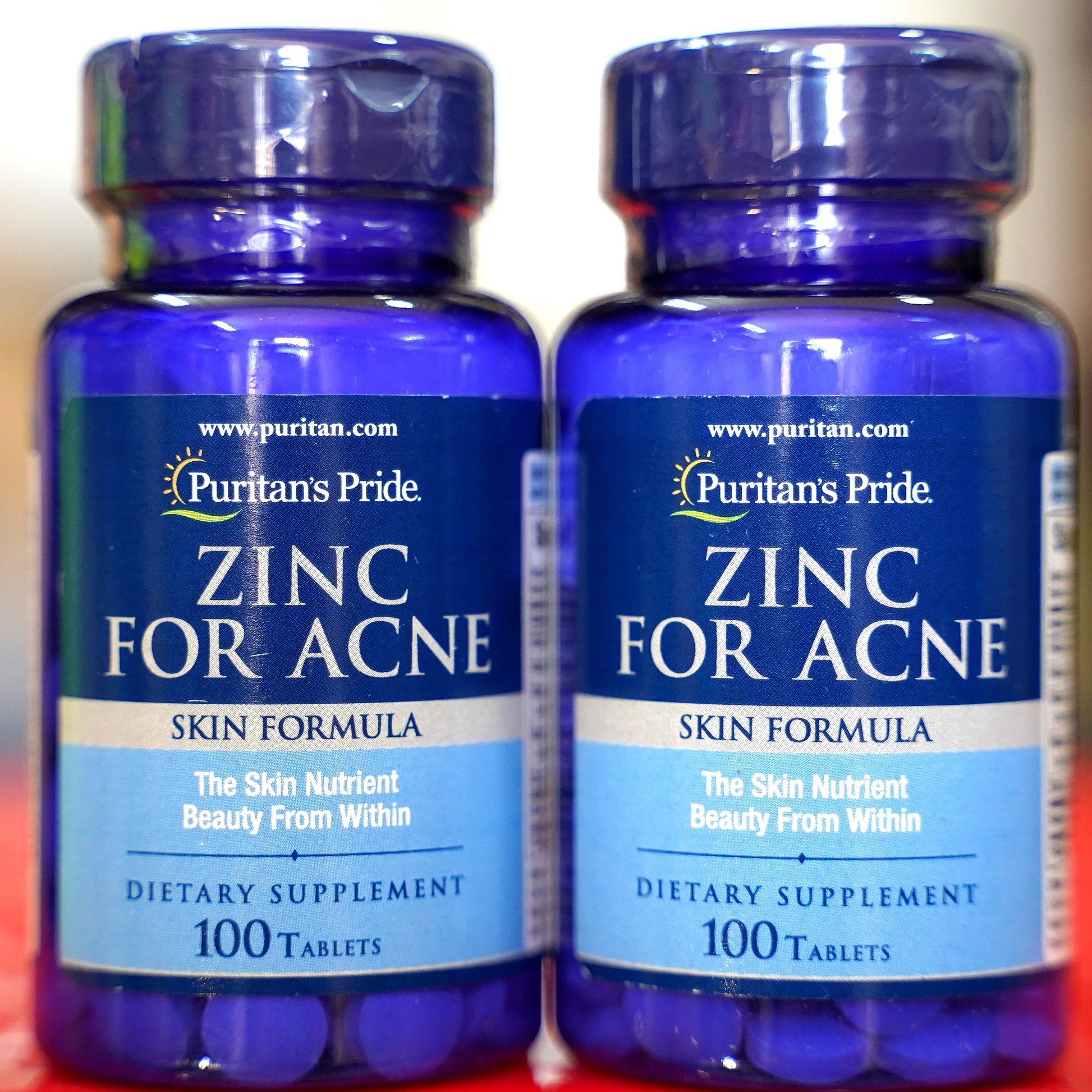 Hỗ trợ trị mụn Zinc For Acne Skin Formula Puritan's Pride Mỹ - Làm đẹp, Tăng sức đề kháng - Massel Official - 100v