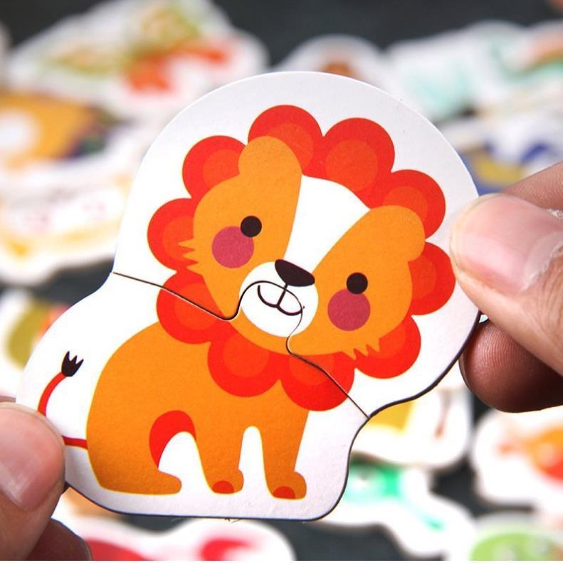 BỘ TRANH GHÉP 2 MẢNH BẰNG GỖ PUZZLE CAO CẤP GIÚP CON PHÁT TRIỂN TÍNH SÁNG TẠO, TƯ DUY CỰC KÌ TỐT