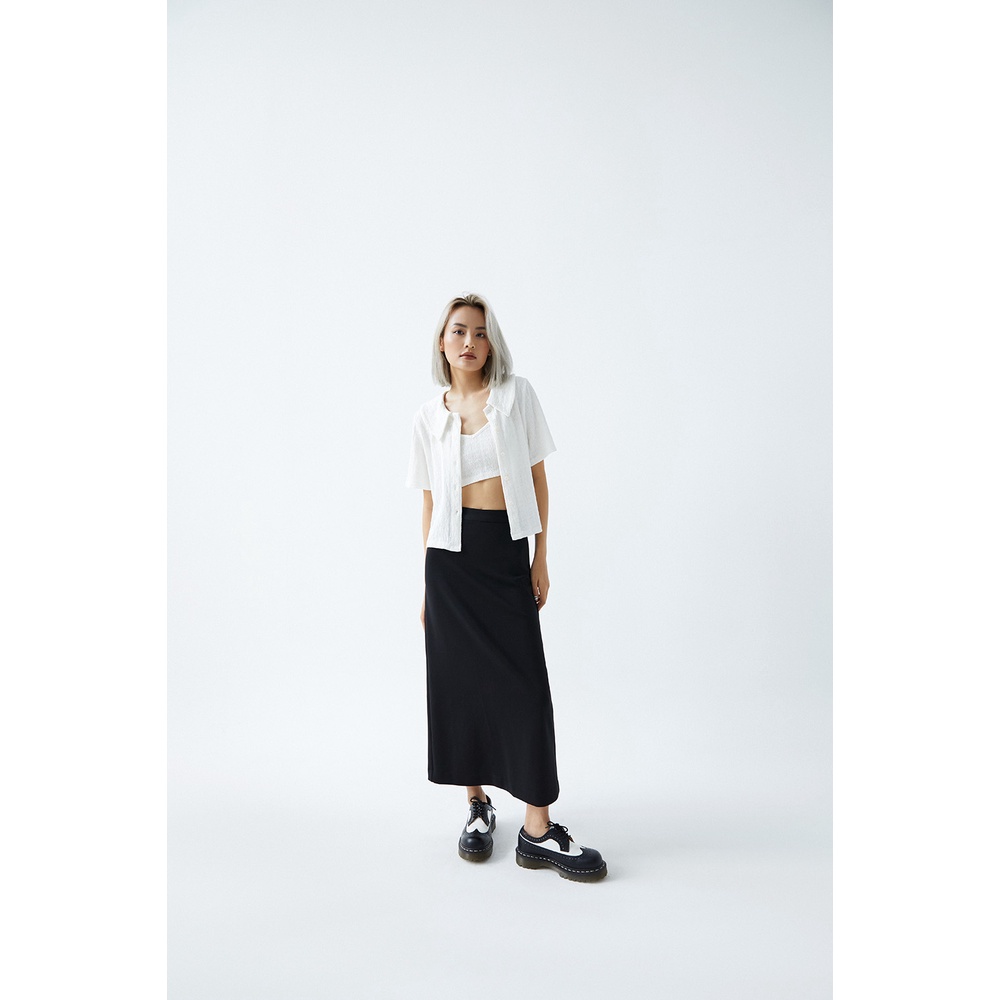 DOTTIE - Chân váy dài vải thun nữ - Đen - S0099