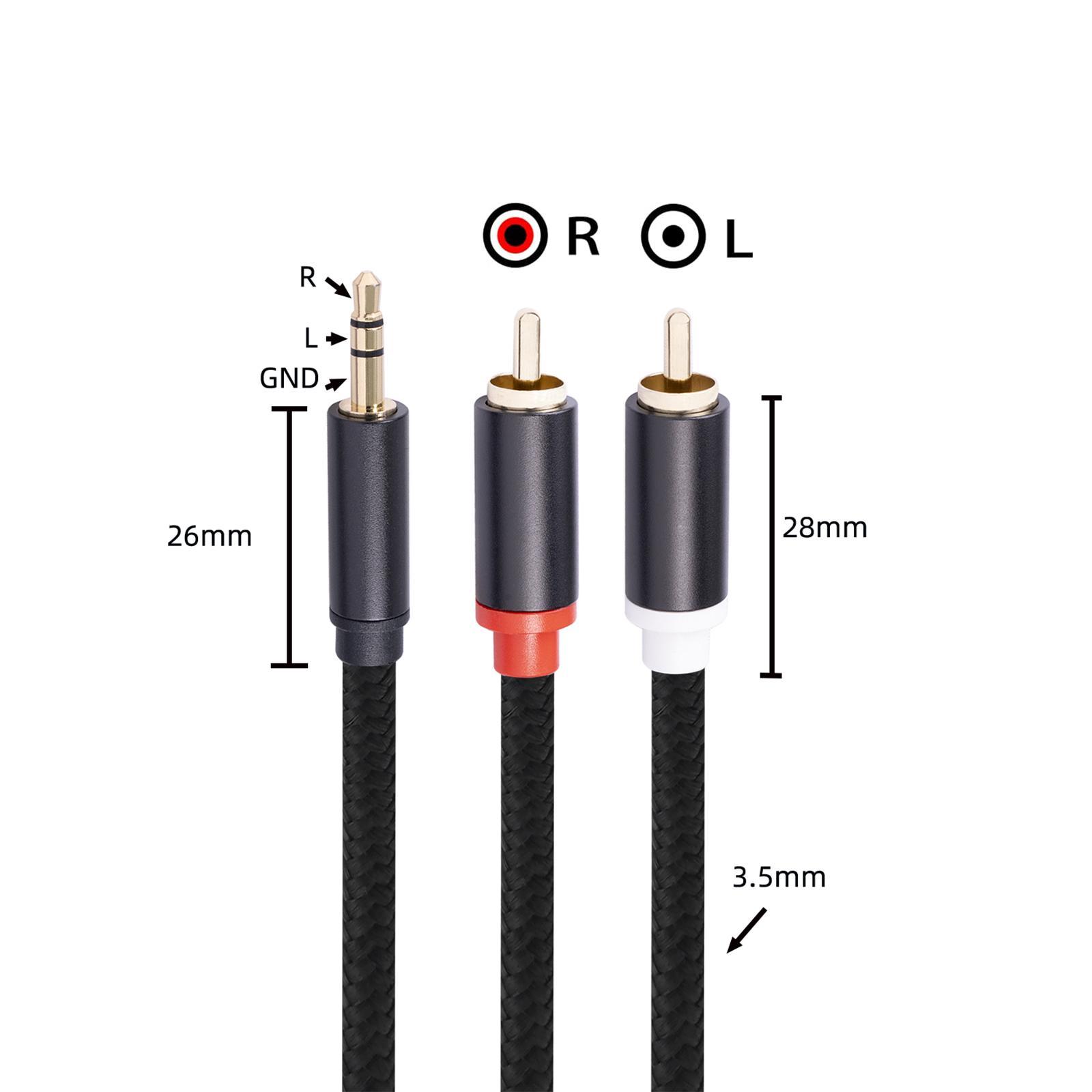 Y splitter phono adapter aux cables 1.8M