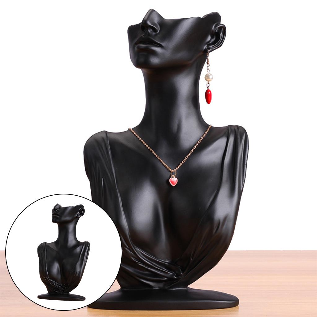 Resin Necklace Earring Display Bust Pendants Holder Organizer Mannequin for Women Personal Use Home Stable Easy Use