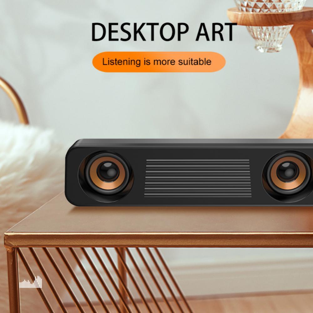 Loa máy tính Âm thanh nổi HiFi Loa siêu trầm Hỗ trợ USB Đầu cắm 3,5 mm Máy tính để bàn di động Loa dài cho TV Máy tính xách tay Máy tính xách tay Màu sắc: Đen