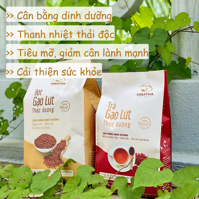 Combo 2 Set Bột Trà Gạo Lứt Giảm Cân Thực Dưỡng - Vinatha