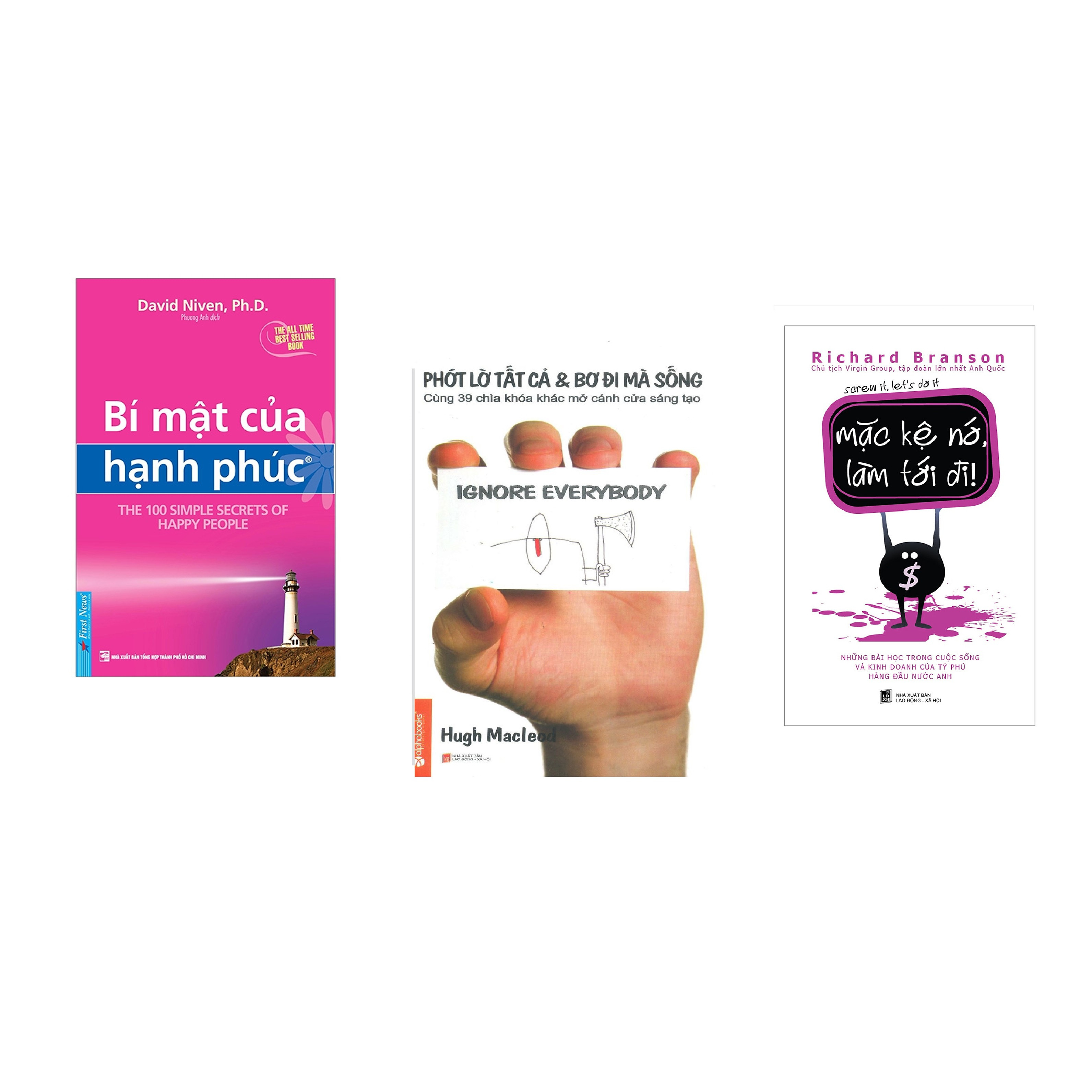 Combo 3 cuốn sách: Bí Mật Của Hạnh Phúc + Mặc kệ nó làm tới đi  + Phớt lờ tất cả và bơ đi mà sống