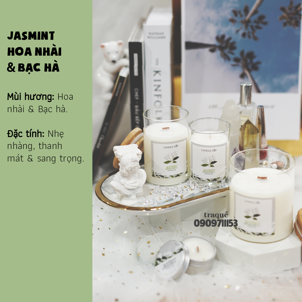 Nến thơm tinh dầu cao cấp không khói an toàn Candle Cup - JASMINT/HOA NHÀI - L - 350G