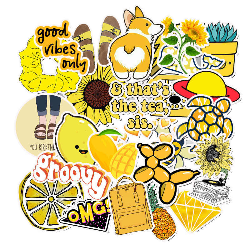 Set 60 Sticker mix tổng hợp các màu ảnh ép lụa (giao mẫu ngẫu nhiên)