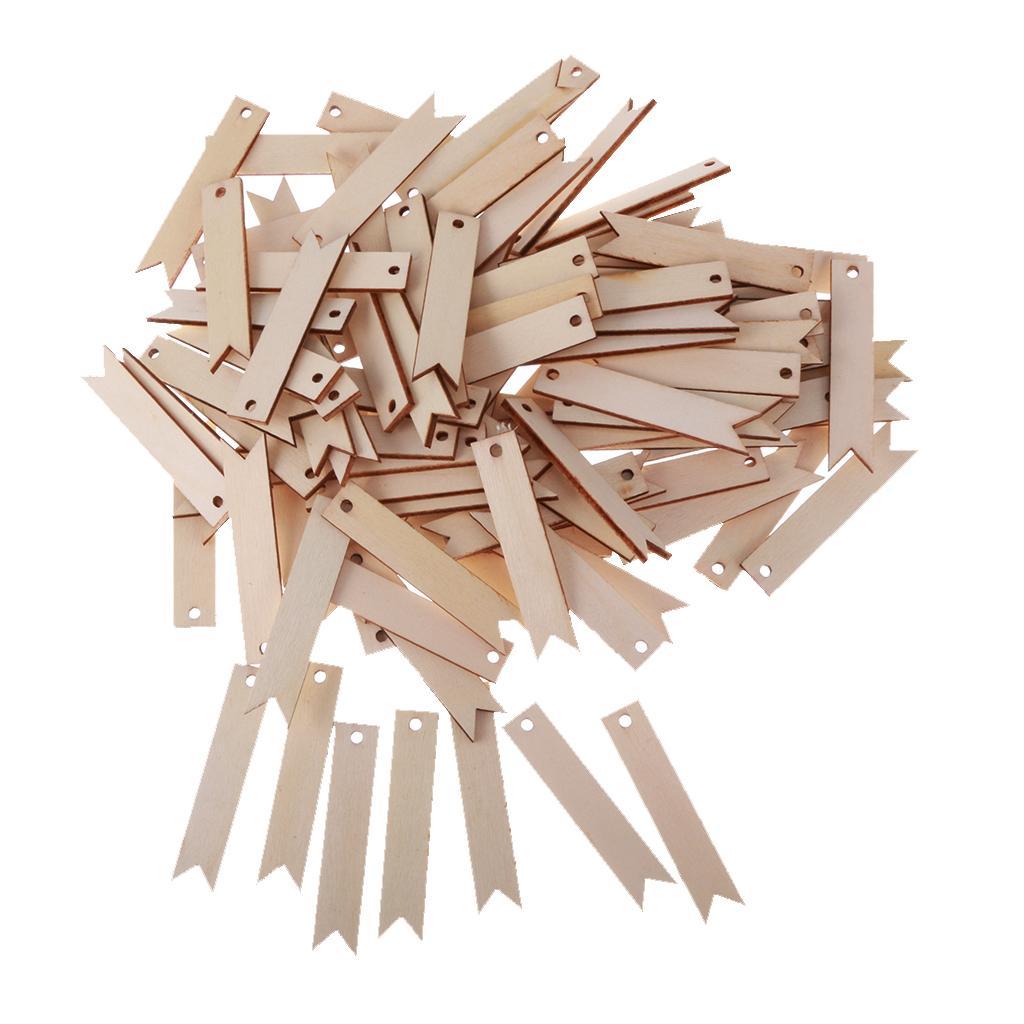 100 Piece Wooden Tags Wooden Hanging Decoration for Wedding Decor DIY Craft