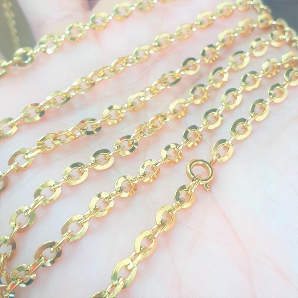(Hàng sưu tầm-Không kiêng nước) Dây Chuyền Kiểu Xích Lật Trơn Bóng 4,5mm Cao Cấp - Dùng lâu dài không kiêng mồ hôi