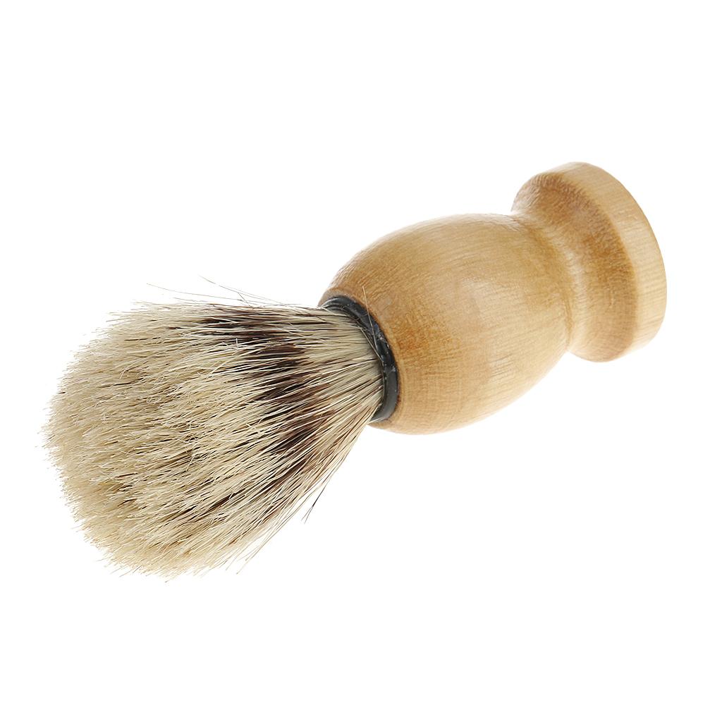 Soft Professional Barber Salon Home Hair Beard Shave Shaving Brush Wooden Handle Tool