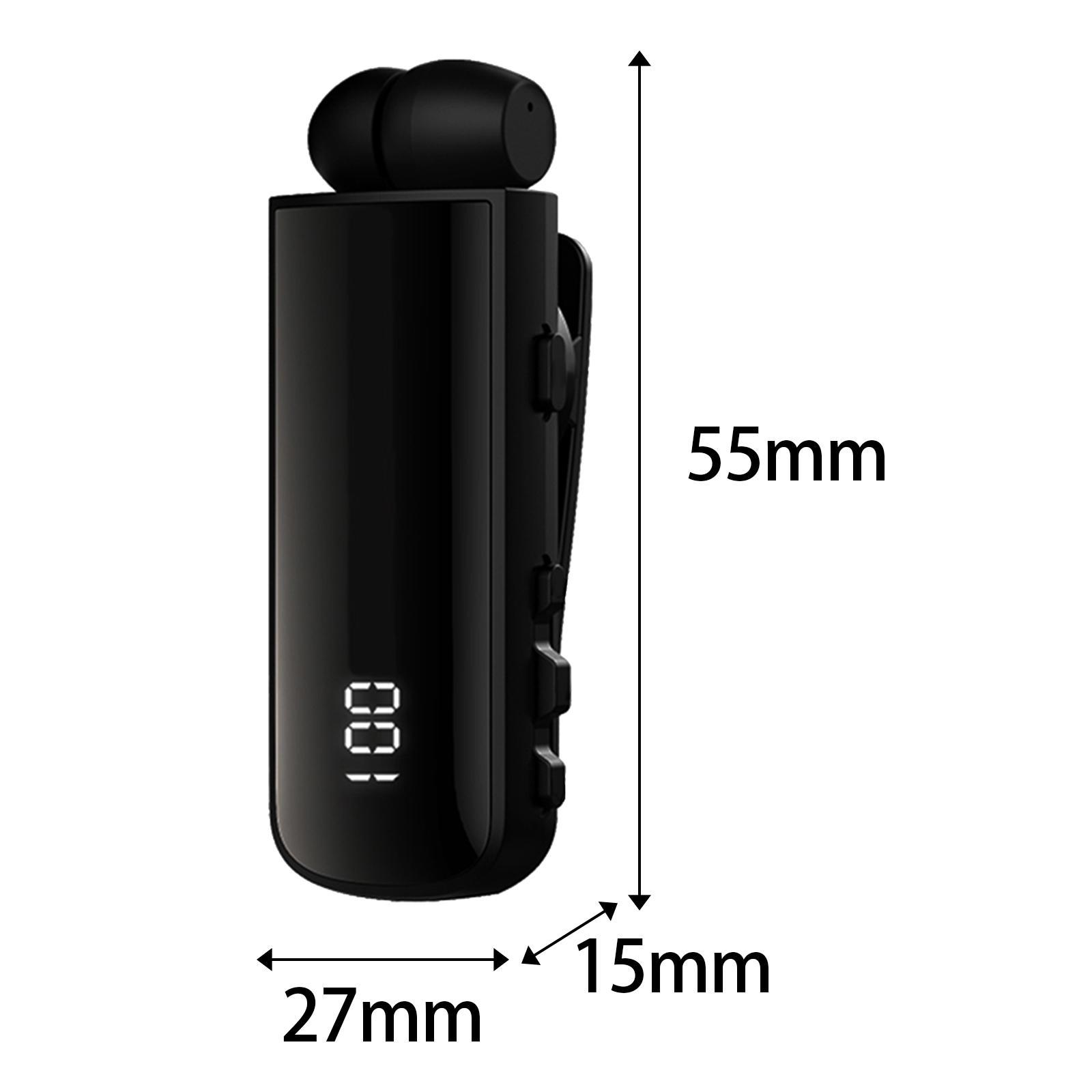 Retractable Clip Headphones Single Earbud for Business Men Office Smartphone