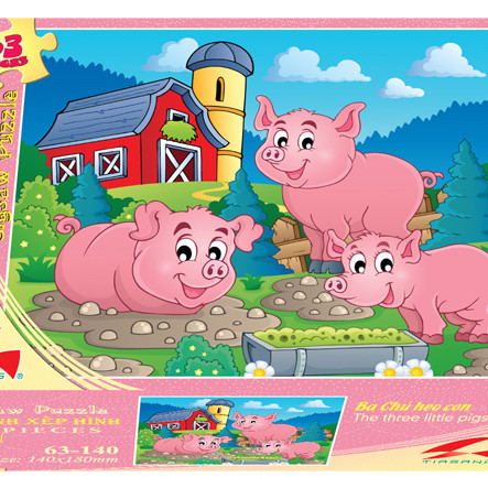 Tranh xếp hình Tia Sáng Ba chú heo con
