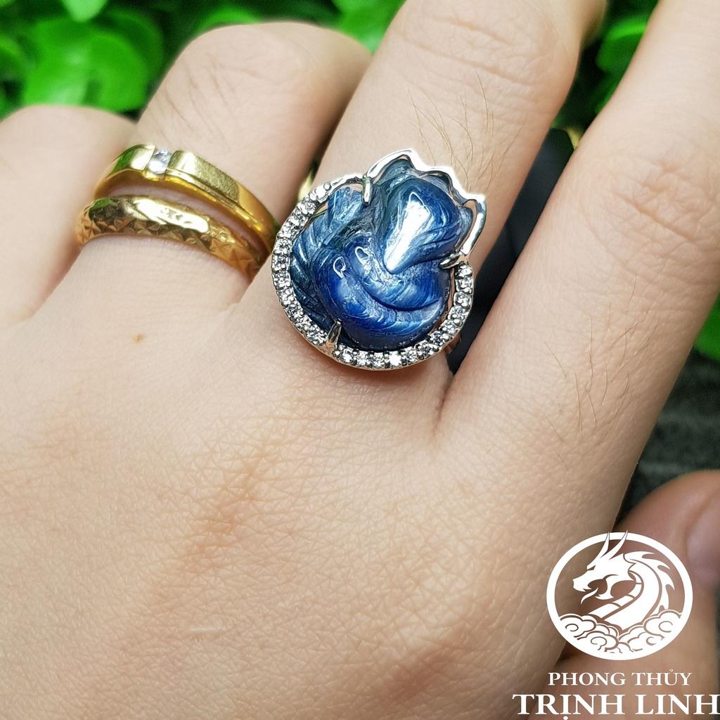 NHẪN HỒ LY XANH BIỂN ĐẬM