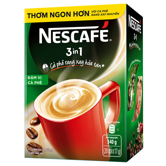 NESCAFÉ 3IN1 Công thức cải tiến - Vị rang đậm - Hộp 20 gói x 17 g