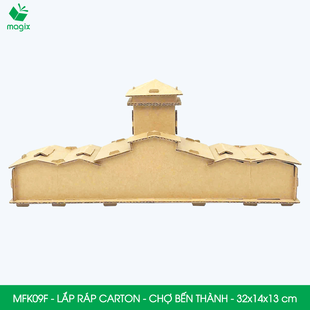 MFK09F - 32x14x13 cm - Mô hình Chợ Bến Thành lắp ráp từ bìa carton cao cấp, mô hình địa danh Việt Nam