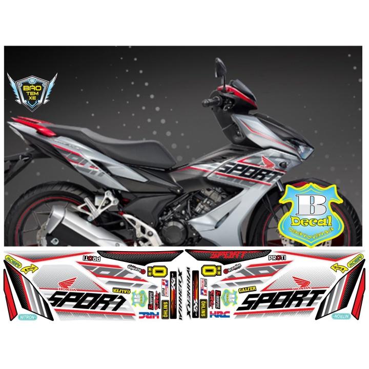 Tem rời dán xe winner X SPORT in decal trong dán xe bạc hoặc trắng