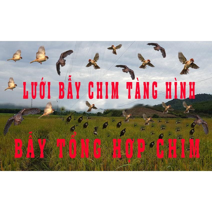 60m lưới 6p bẫy cu, sáo vẹt ,cò quốc, két, tổng hợp chim ngày chim đêm, lưới tàn hình.