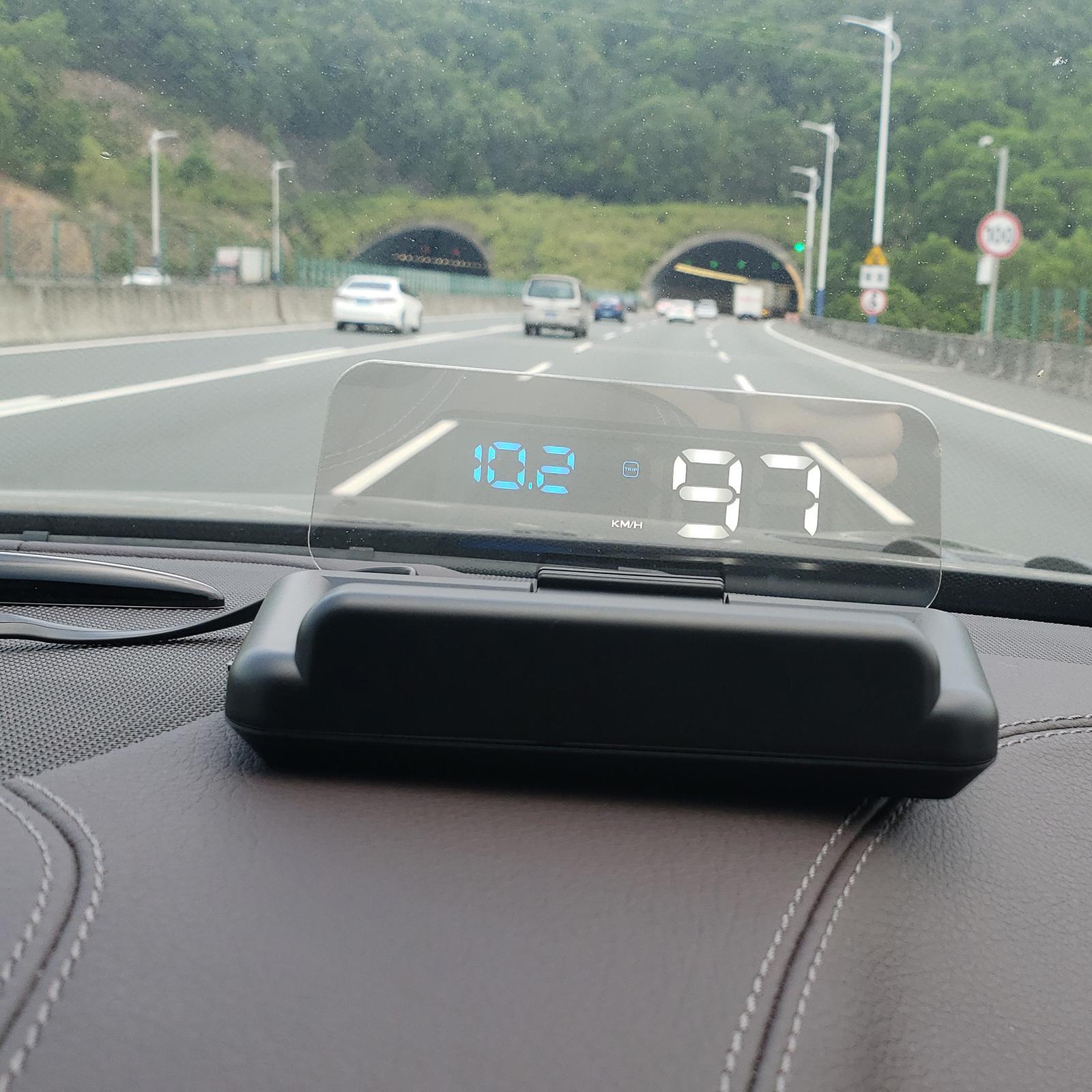 Car HUD Head up Display, Water Temp Alarm, 3D Tired Alarm, Windshield Projector, HUD Projection, Digital Speedometer, for All Cars