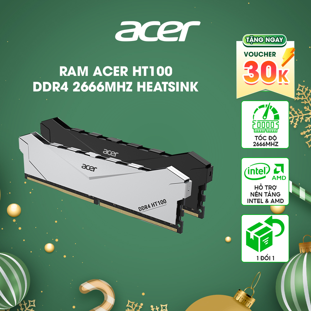 Bộ nhớ RAM tản nhiệt Acer HT100 DRAM Heatsink DDR4 U-DIMM - Hàng chính hãng