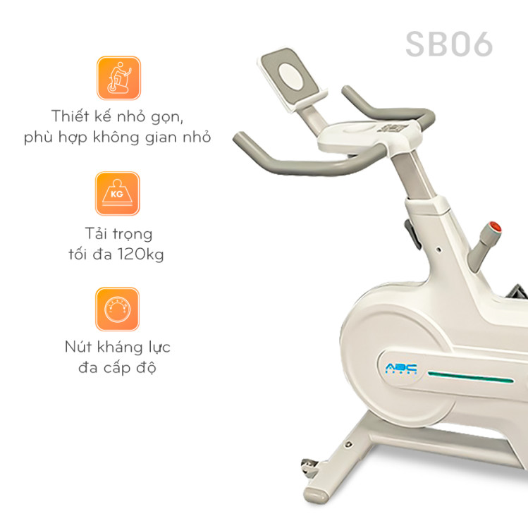 Xe Đạp Tập Thể Dục Tại Nhà ABCSport SB06 Thiết Kế Nhỏ Gọn Khung Sườn Chắc Chắn, Điều Chỉnh Linh Hoạt Tay Cầm, Yên Xe