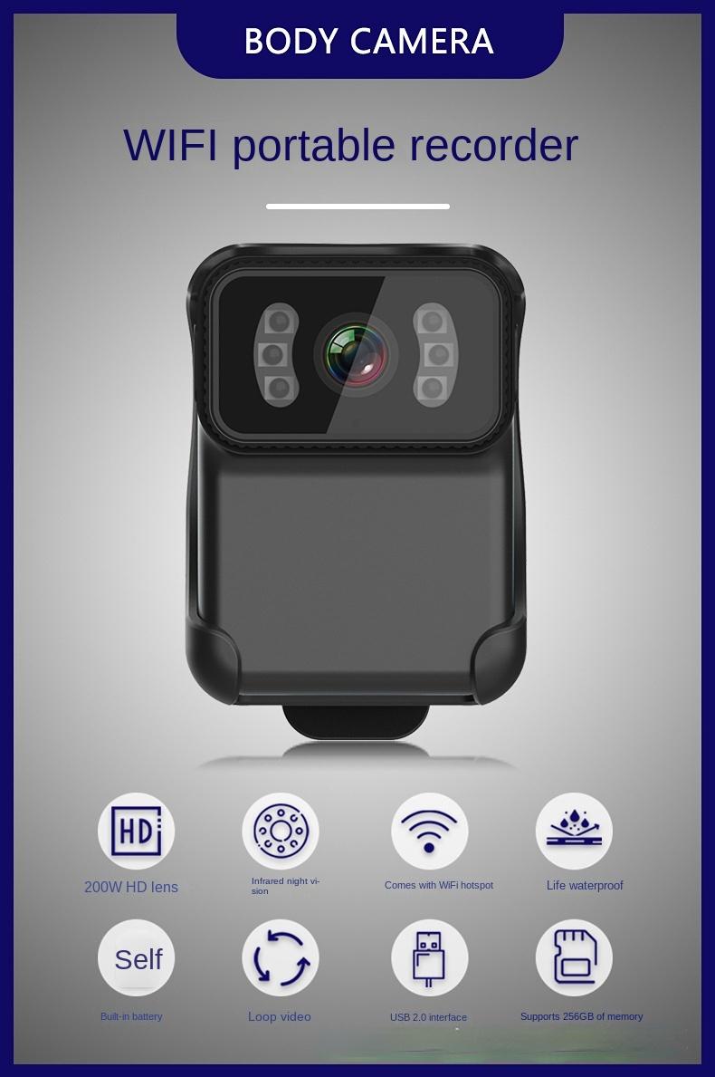 256G 1080P Camera Hành Động Video Nhìn Xuyên Đêm Ống Kính Full HD WIFI Chống Nước Video Thực Thi Pháp Luật Đầu Ghi Định Dạng MP4 ngoài Trời Mini