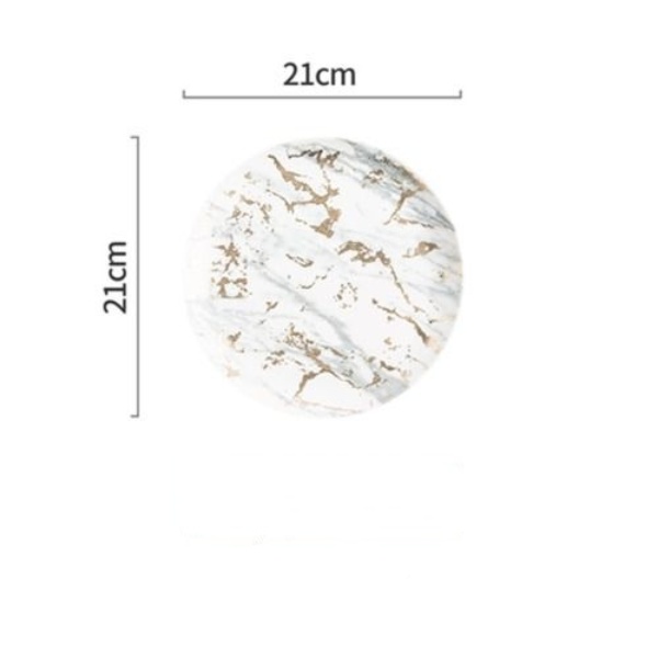 Đĩa nhỡ sứ cao cấp  vân đá gold MARBLE GOLD 5477DM